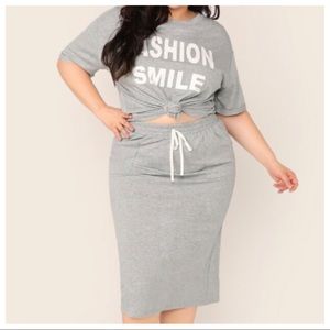 SHEIN Sweat Top & Skirt Set 2X(16-18) Worn Once